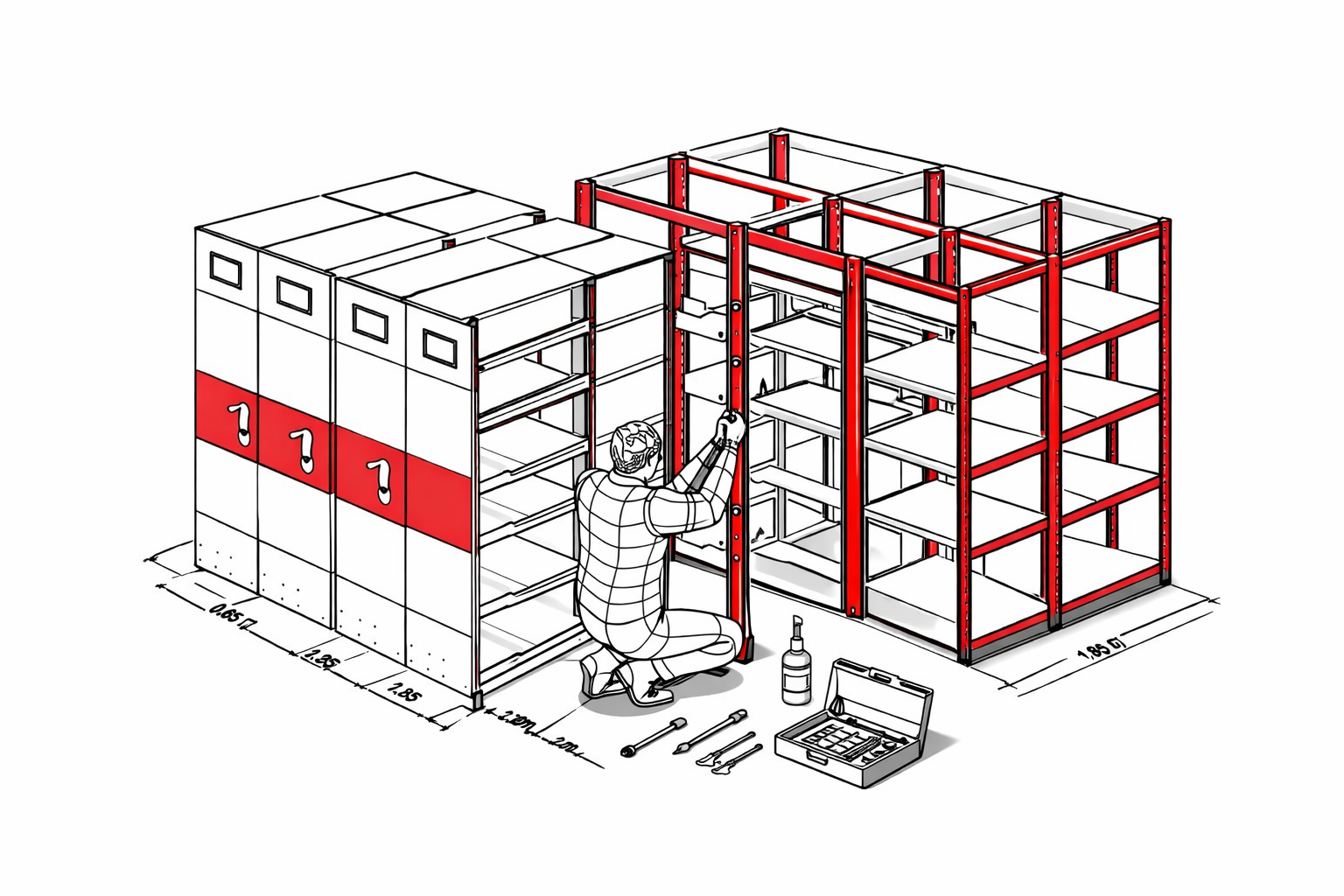Mantenimiento estructural de archivo rodante